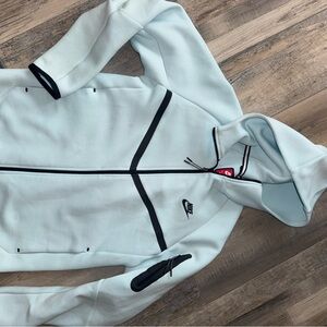 Nike Tech Powder Light Blue Hoodie with Black Accents